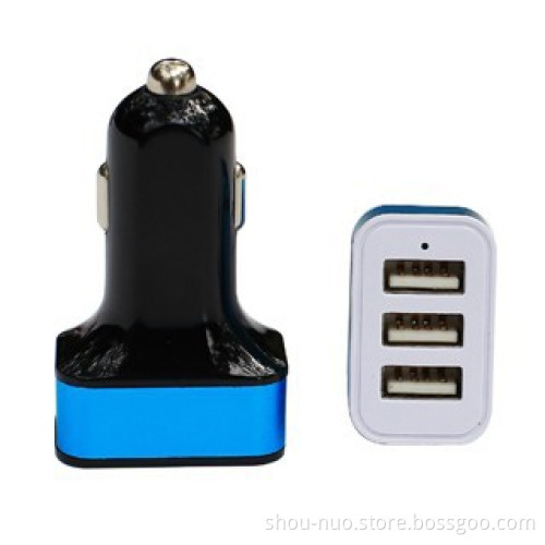 3 in 1 travel car charger with ports usb 3 socket,power vehicle charger super fast for iphone 5,multi charger for iphone